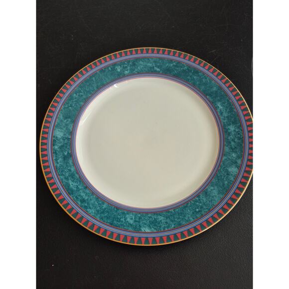 Mikasa Vintage California La Scala Geometric Dinner Plates Set of Two Porcelain - Picture 9 of 9